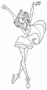 Winx Flora Coloring Pages Colorare Print Color sketch template