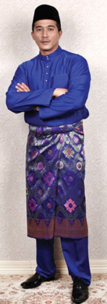 baju melayu biru malay traditional costume pinterest
