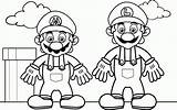 Coloring Mario Luigi Pages Print Clipart Book Library sketch template