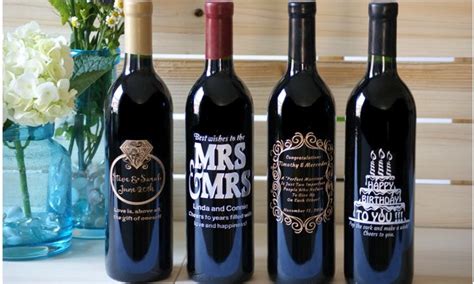 Etched Wine Bottles Ts Personalized Ts