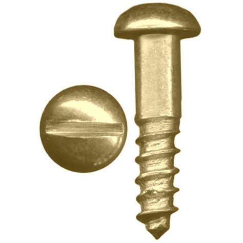 4 X 3 4 In Brass Round Head Slotted Drive Wood Screw 6 Per Pack