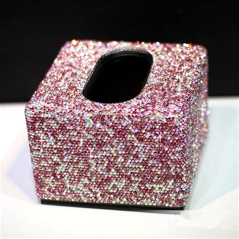 bling bling women home office bedroom tissue box  full diamonds glitter mini car tissue box