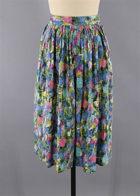 vintage 1950s novelty print skirt in 2021 printed skirts