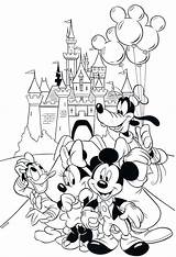 Disneyland Coloring Disney Pages Printable Mickey Mouse Castle Walt Rides Kids Kingdom Magic Sheets Birthday Adults Minnie Cartoon Color Book sketch template