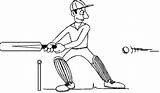 Batsman Colorings sketch template
