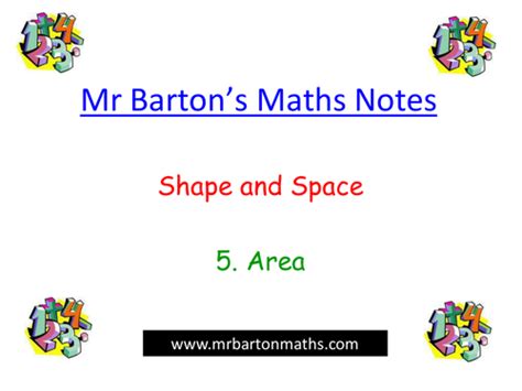 notes shape space  area powerpointrevision teaching resources