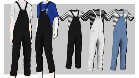 [mmdxdl] Sims 4 Male Suspender Overall By 8tuesday8 On Deviantart