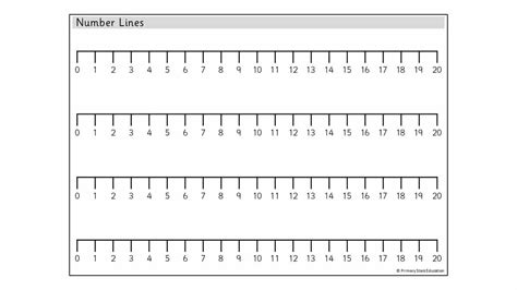 number lines   template primary stars education