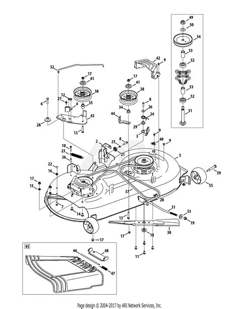mtd axs  parts diagram  mower deck     sn