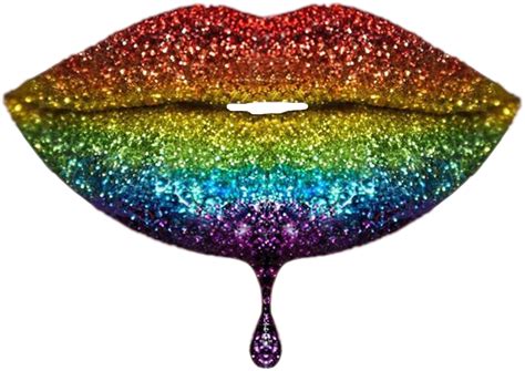 Rainbow Glitter Rainbowglitter Lips Drip Wow Kissfreeto