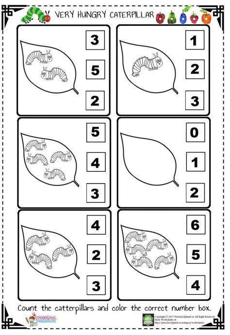 printable counting caterpillar printable word searches