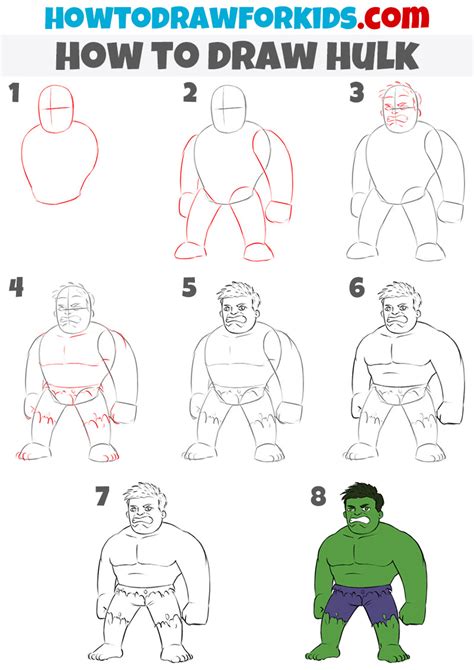 draw hulk  kids easy step  step drawing tutorial