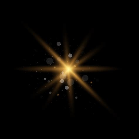 star explodiu  brilhos conjunto de luz brilhante amarela explode em um fundo preto