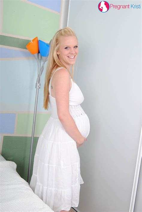 pinkfineart kristi toying in white from pregnant kristi