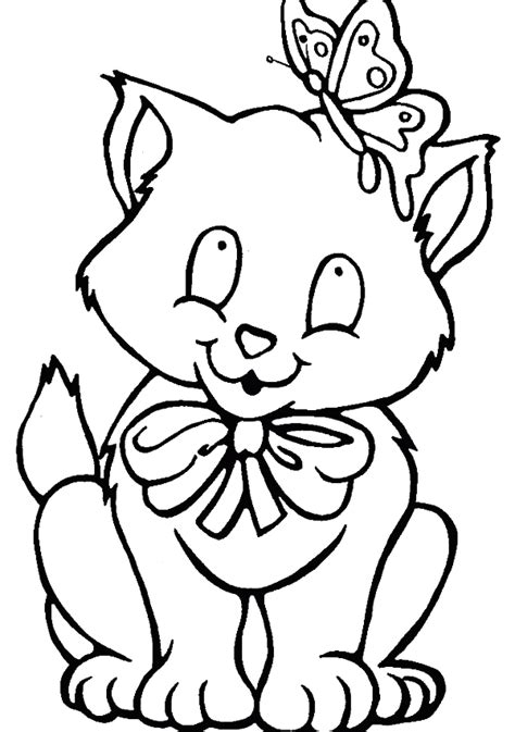 cat  butterfly coloring pages animal coloring pages