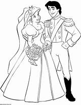 Coloring Pages Printable Ariel Mermaid Little Wedding Disney Book Prince Princess Color Sheets Craft sketch template