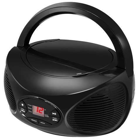 Gpx Bluetooth Wireless Cd Fm Radio Boombox Black Bcb119b