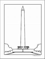 Monument Washington Coloring Clipart Pages Valley Memorial Clipground Designlooter Template Colouring sketch template