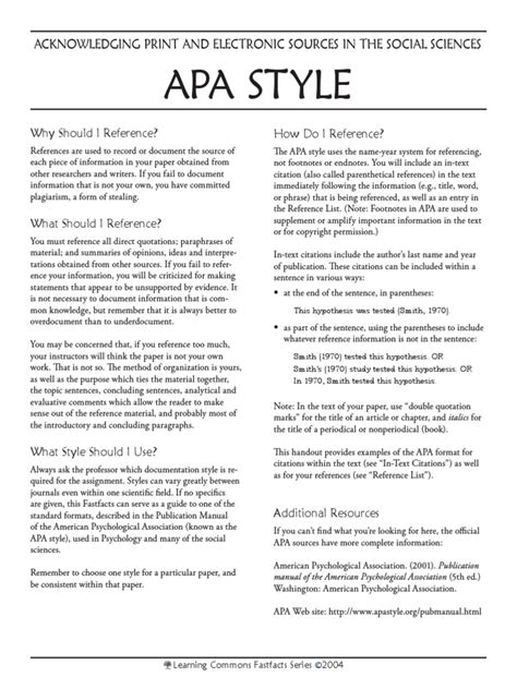 apastyle  american psychological association citation