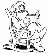Santa Coloring Christmas Pages Clipart Sitting Claus Printable Library Drawing sketch template