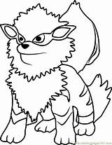 Pokemon Coloring Pages Arcanine Go Growlithe Pokémon Getcolorings Color Coloringpages101 sketch template