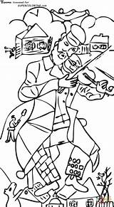 Chagall Marc Violinista Violinist Misti Supercoloring Klee Primaria Fare Arcimboldo Semente Pinceles sketch template