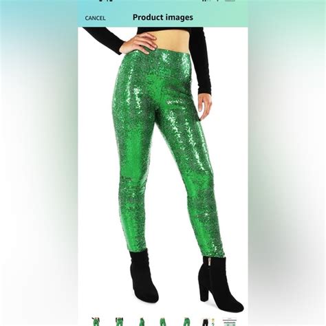 Tipsy Elves Pants And Jumpsuits Tipsy Elves Highwaisted Green Sequin