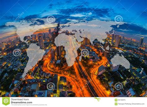 world global network cartography globalization  aerial view stock image image
