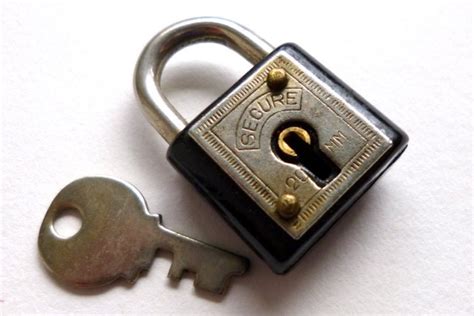 vintage miniature padlock small lock black  treasurebooth