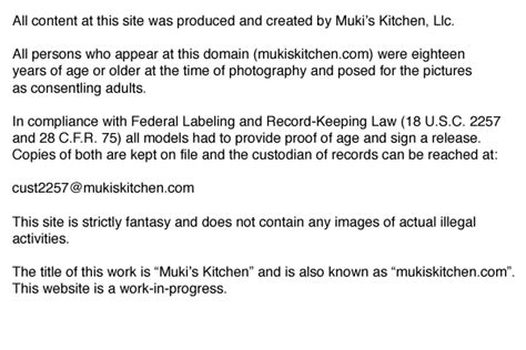 muki s kitchen custodian of records 18 u s c section 2257