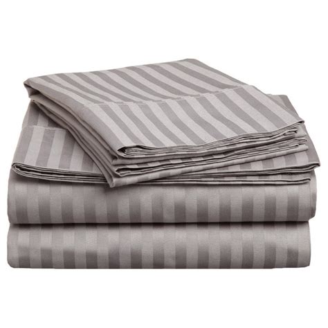 superior  thread count olympic queen deep pocket stripe cotton sheet