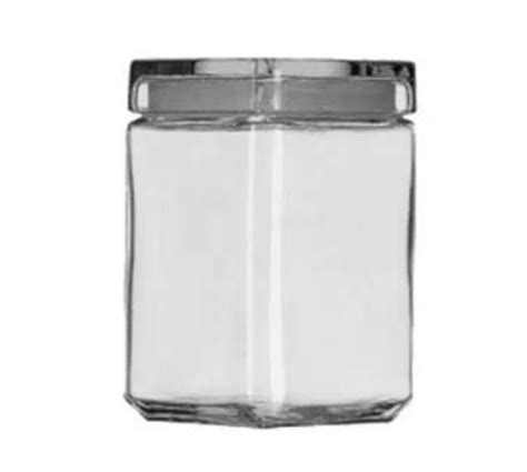 Anchor 85588r Stackable Square Storage Jar 1 1 2 Qt Glass Lid Jar