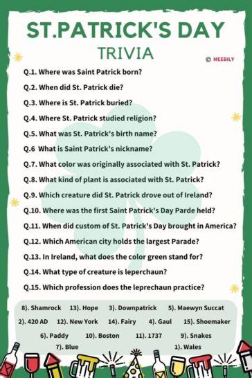 st patricks day trivia questions answers meebily