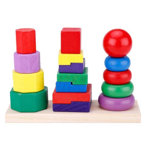 children baby toys kids building blocks geometric stacker toddler