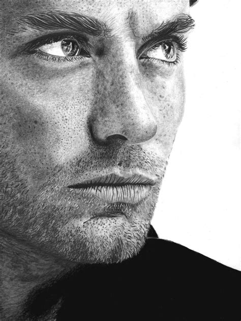 jude law brave boutiques realistic pencil drawings portrait