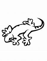 Lizard Coloring Pages Kids Cartoon Printable Lizards Gecko Cliparts Clipart Color Print Library sketch template