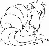 Coloring Pages Nine Tails Ninetales Pokemon Popular sketch template