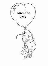 Pooh Valentines Coloring Winnie Pages sketch template