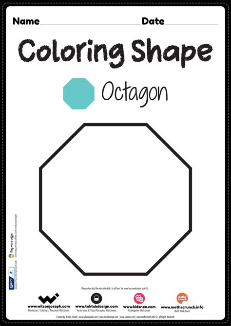 octagon coloring page  printable   kindergarten