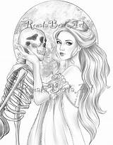 Coloring Pages Grayscale Adult Instant Witch Halloween sketch template