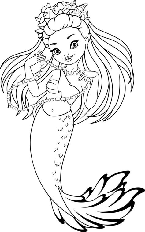 anime mermaid coloring pages
