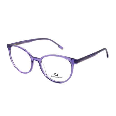 Eyeglasses Womens Clear Purple Frames Oval 52 18 140 By Charles Delon