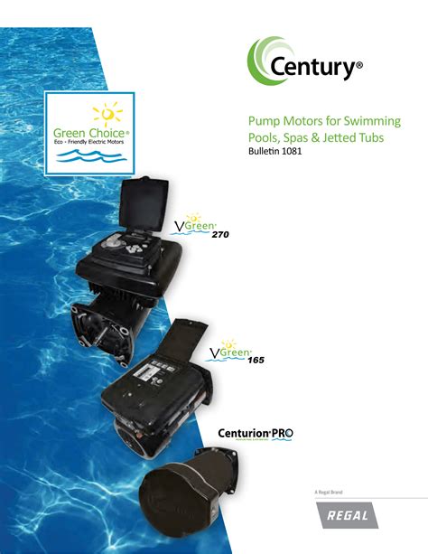 century centurion pool pump manual