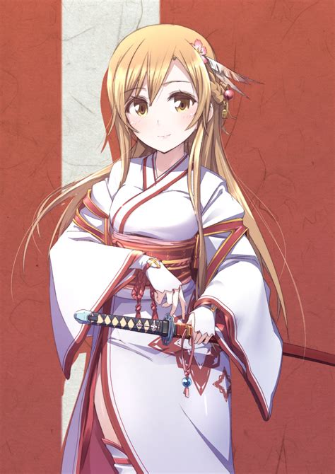 Anime Girl Pretty Beautiful Long Hair Dress Sword Warrior