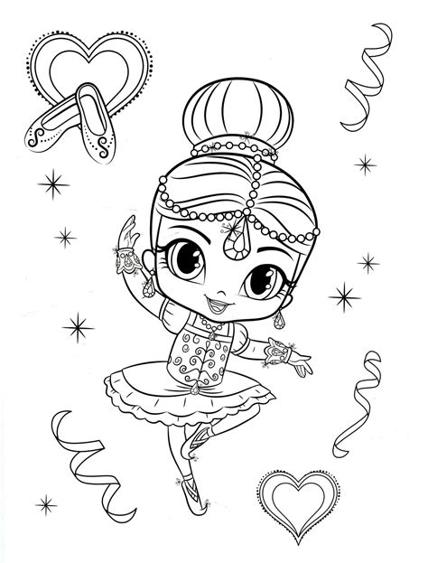 shimmer  shine coloring pages print    collection