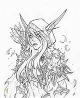 Warcraft Dorei Sylvanas Windrunner sketch template