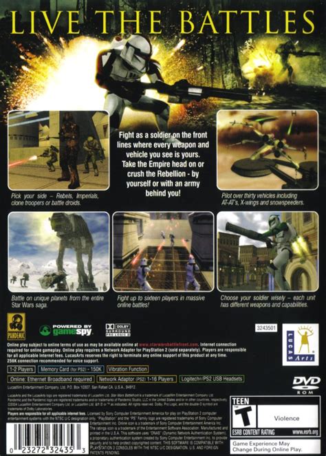 Star Wars Battlefront 2004 Playstation 2 Box Cover Art