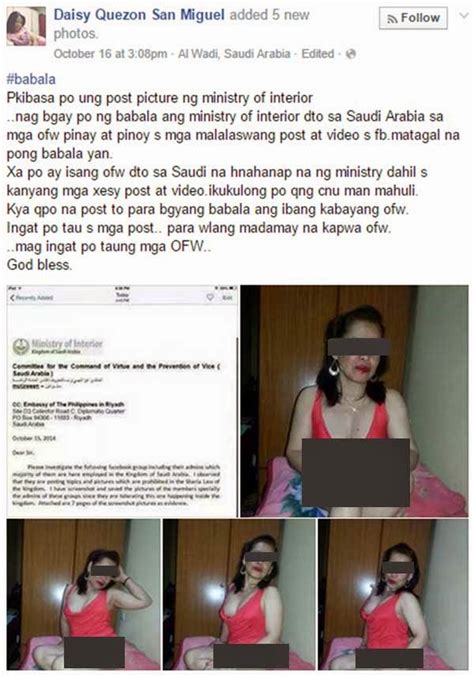 Filipina Wanted In Saudi Arabia For Posting Sexy Photos