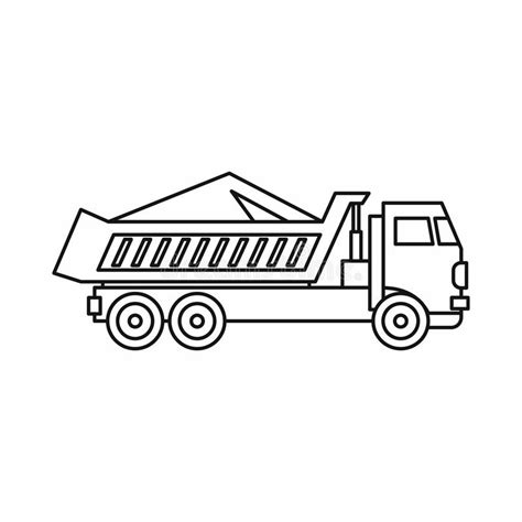 dump truck icon outline style stock vector illustration  icon