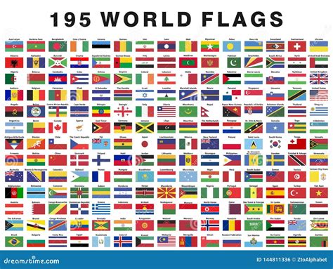 nationale vlaggen van verschillende landen vector illustratie
